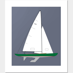 International 210 Sailboat - Green Posters and Art